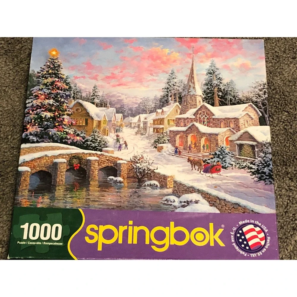 Springbok Puzzle - NEW - Heaven On Earth -  Snow - Town- 1000 pieces - Complete